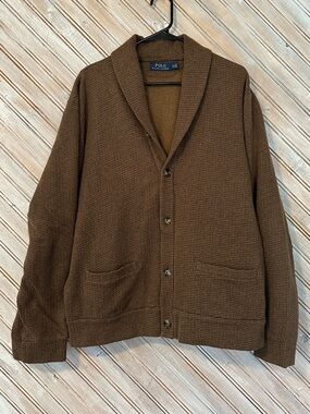 Polo Ralph Lauren Brown Shawl Collar Button-Front Cardigan Sweater